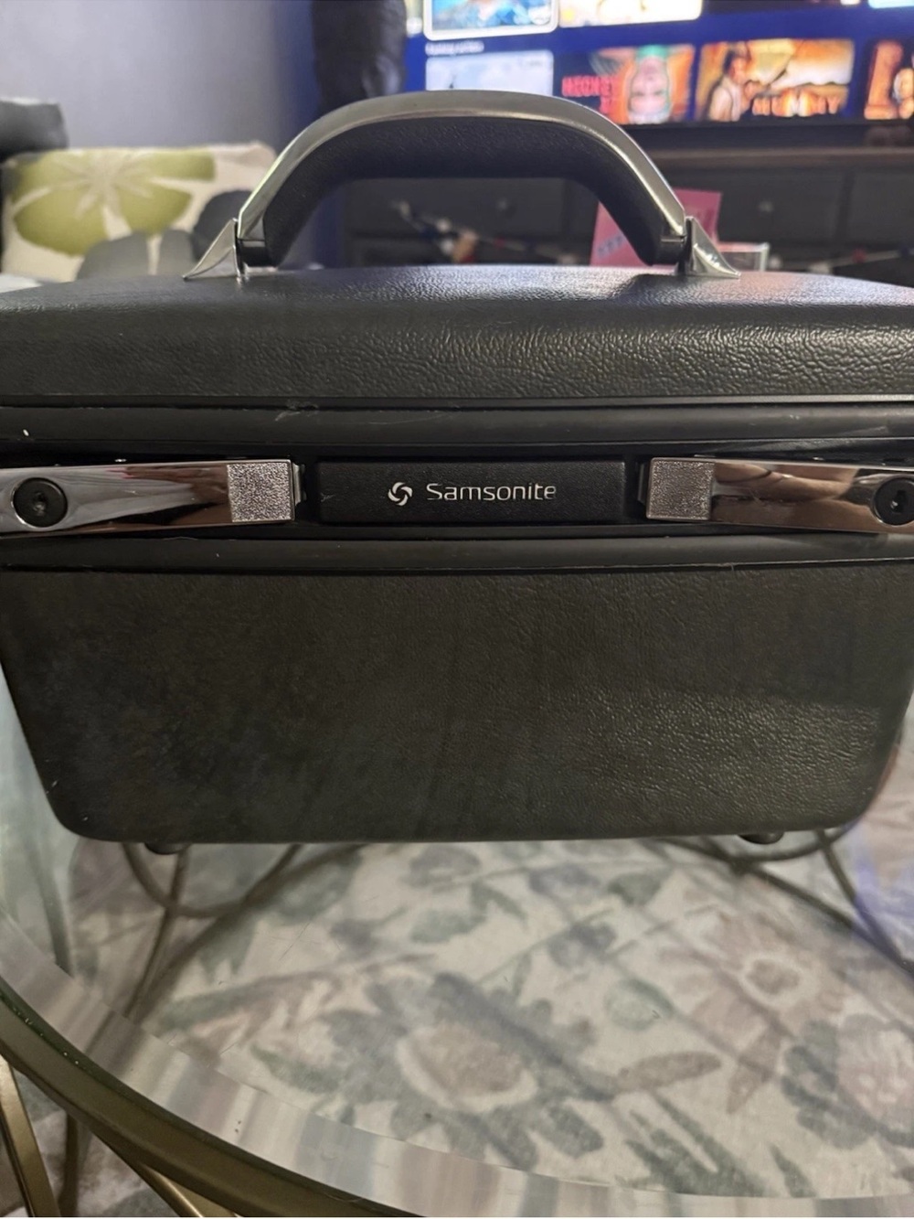 Vintage Samsonite Silhouette Train Case Gray Hard Shell W/Mirror And Tray!